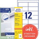Multifunctionele etiketten avery 2640 stuks wit
