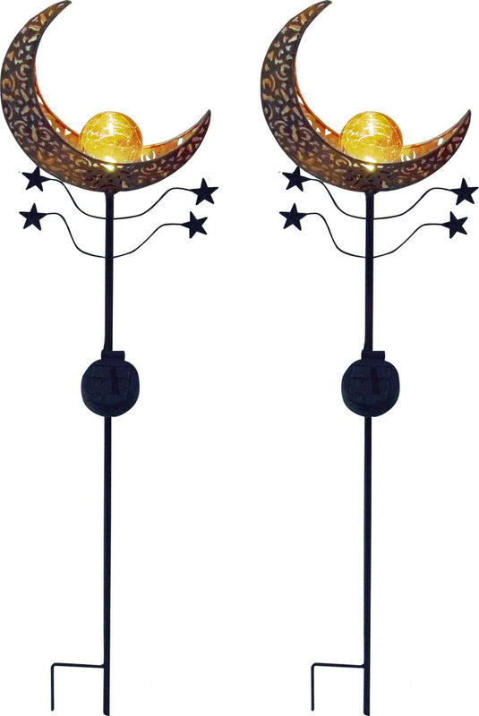 Luxform - tuinlamp met grondspies - mandala oranje - 2 stuks - led - werkend op zonne-energie