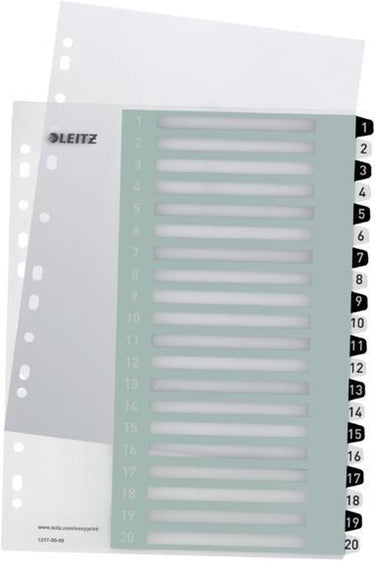 Leitz wow tabblad 1-20 tabs herbruikbaar a4 formaat zwart wit
