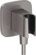 Hansgrohe fixfit - muuraansluitbocht met handdouchehouder, geborsteld zwart chroom 26887340