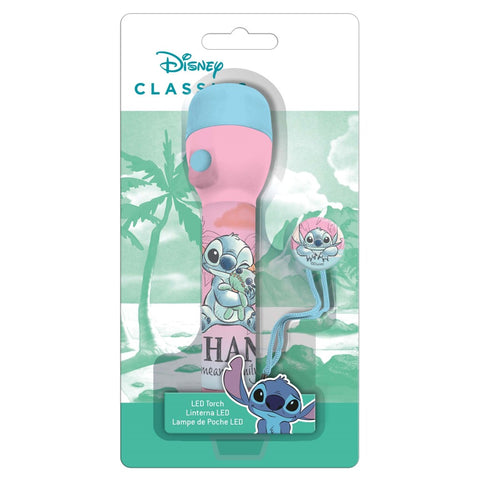 Disney stitch zaklamp 16 cm blauw roze