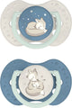 Difrax lovi fopspeen dynamisch - classy - 0 tot 6 maanden - lichtblauw beige - 2 stuks