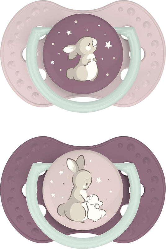 Difrax lovi fopspeen dynamisch - classy - 6 tot 18 maanden - roze beige - 2 stuks