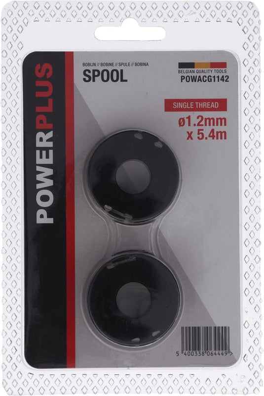 Powerplus spoel grastrimmer powacg1142 - ronde draad bobijn - 5,4m draad -geschikt voor powxg8010li - 2 st.