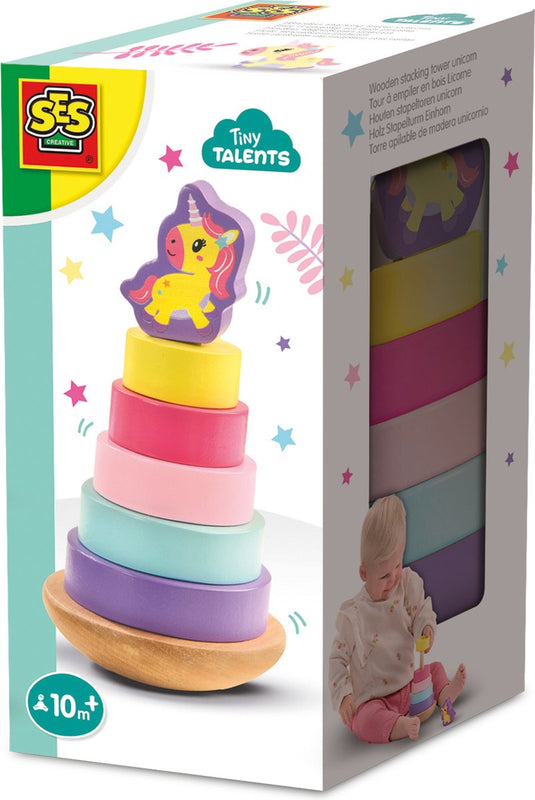 Ses creative ses houten stapeltoren eenhoorn