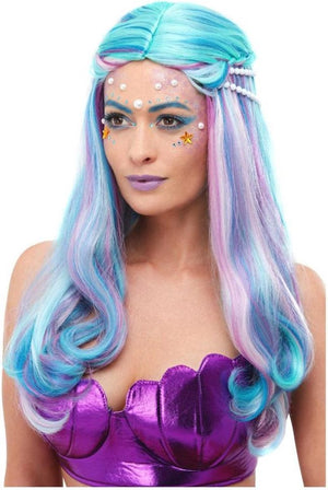 Smiffys - mermaid pruik - blauw roze