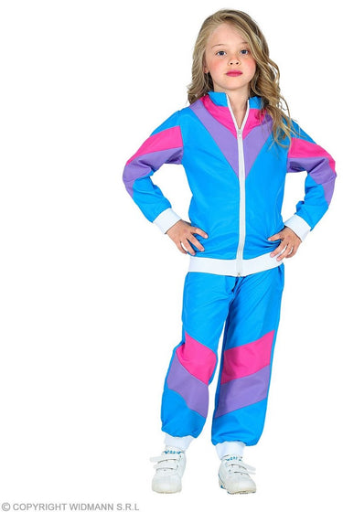 Finidi trainingspak jaren 80 blauw kinderen