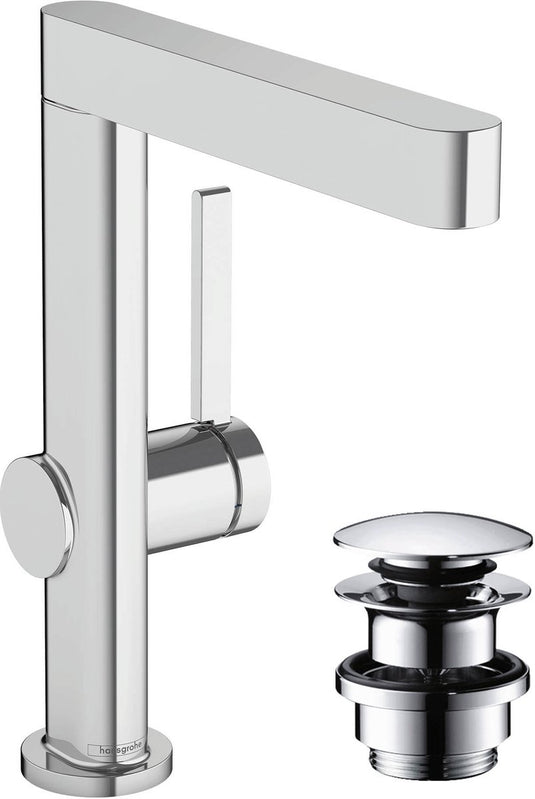 Hansgrohe finoris - wastafelmengkraan - ééngreeps bediening - met afvoerplug - 230mm - draaibare uitloop - chroom
