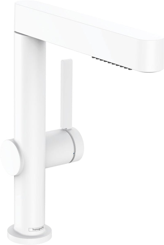 Hansgrohe finoris - wastafelkraan - met afvoerplug - 230mm - uittrekbare vuistdouche - 2 straalfuncties - mat wit