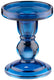 Arti casa kandelaar voor stompkaars - glazen kaarsenhouder transparant - ø8,5 x 11 cm - blauw