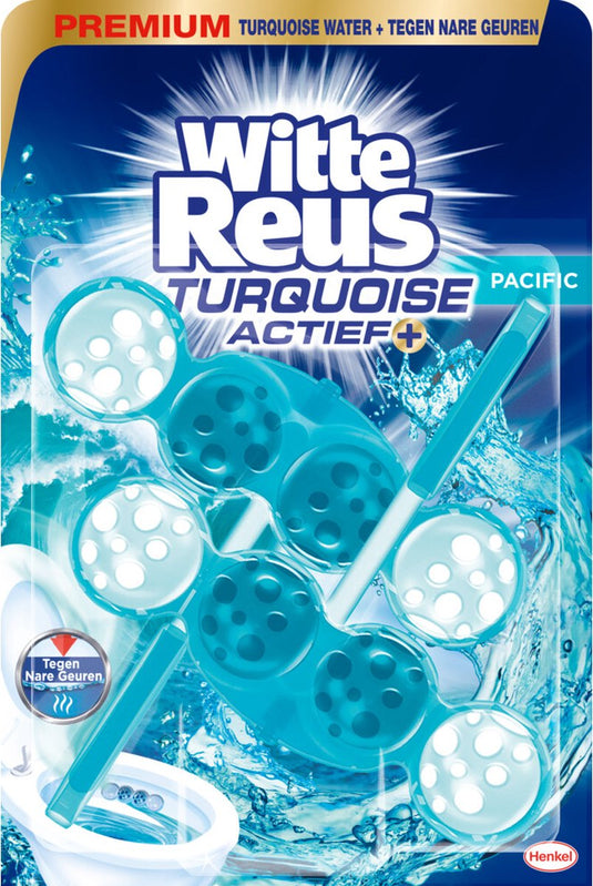 Witte reus toiletblok turquoise actief 2 stuks