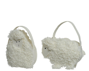 Decoris mand-tasje teddy schaap l7.5-w28-h28cm