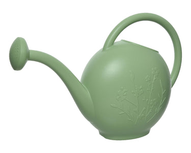 Decoris gieter kunststof met bloemprint l52-b21-h38cm 9 liter lichtgroen