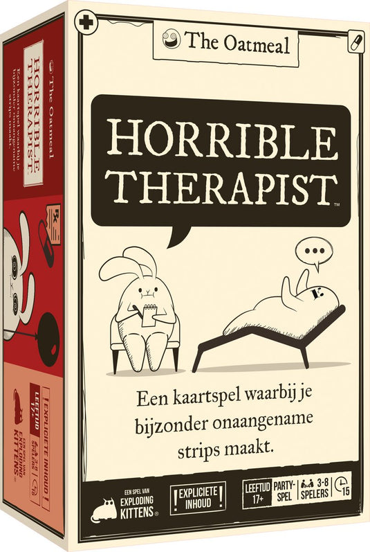 Exploding kittens horrible therapist – fout, grappig hilarisch partyspel voor volwassenen - nederlandstalig