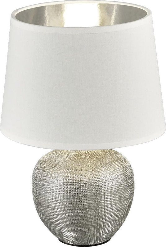 Rl live your light reality luxor - tafellamp - zilver - excl. 1x e14 28 w - snoerschakelaar