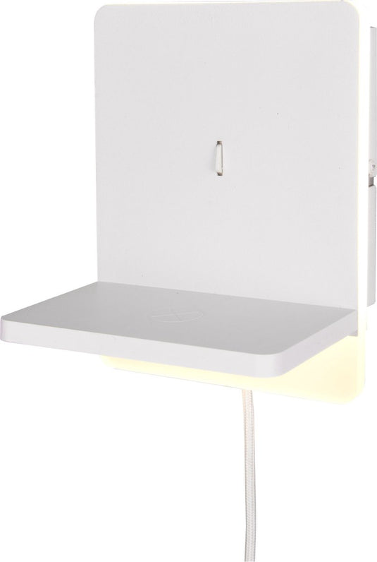 Trio fairfield - wandlamp - wit mat - incl. 1x smd 9w - usb-poort met oplaadfunctie - dimschakelaar - wandmontage - niet extern dimbaar - inductief laadstation - geschikt voor vaste montage of stekker - usb-c-aansluiting met oplaadfunctie