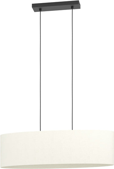 Eglo febres hanglamp - e27 - 78 cm - zwart wit - teddy stof