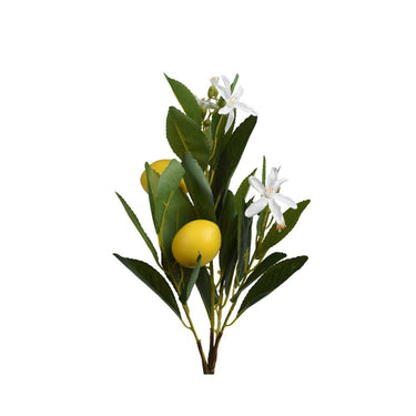 Decoris kunstbloem citroen met bloesem polyester pe 23x10x56cm wit geel