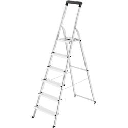 Hailo l40 huishoud trap 6-treeds aluminium (5 treden+bordes)