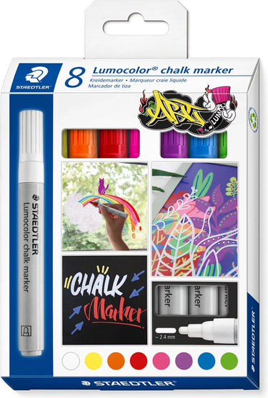 Staedtler lumocolor chalk marker set 8 kleuren