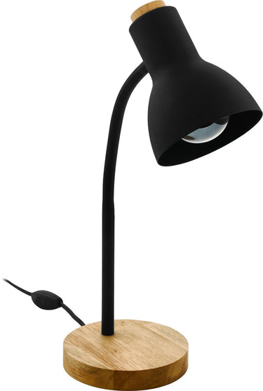 Eglo veradal tafellamp bureaulamp - e27 - 42 cm - bruin zwart