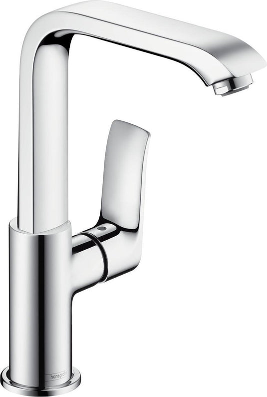 Hansgrohe metris ééngreeps wastafelmengkraan 230 hoge uitloop en push-open afvoergarnituur - voorsprong uitloop 155 mm