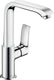 Hansgrohe metris ééngreeps wastafelmengkraan 230 hoge uitloop en push-open afvoergarnituur - voorsprong uitloop 155 mm