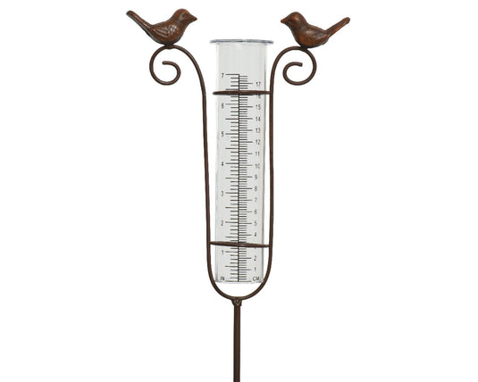 Decoris regenmeter polyresin h115cm met vogels