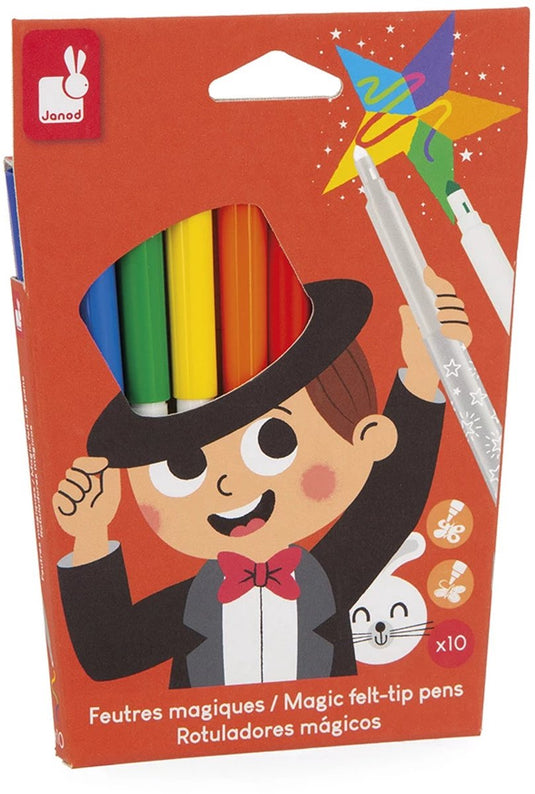 Janod - colo - magische viltstiften - set van 10 verschillende kleuren