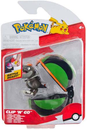 Jazwares pokémon clip 'n' go tyrunt dusk ball