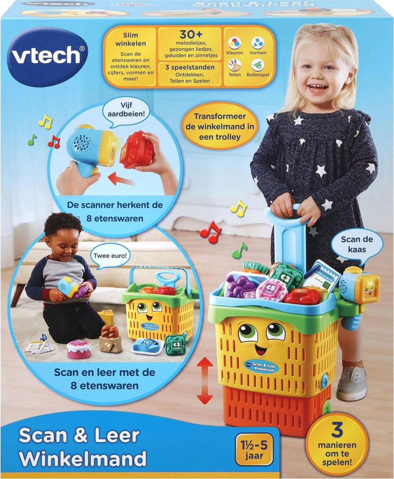 Load image into Gallery viewer, VTech Winkelmand Scan Leer 19 x 32 x 29 cm geel 13-delig
