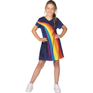 Studio 100 k3 verkleedkleding jurk regenboog blauw v