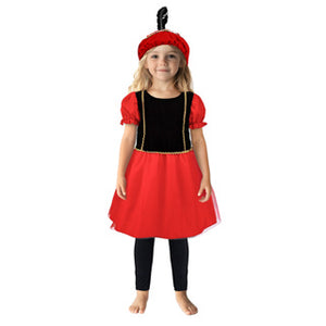 Overige merken pietenjurk zwart rood 110-116 cm | 2 stuks