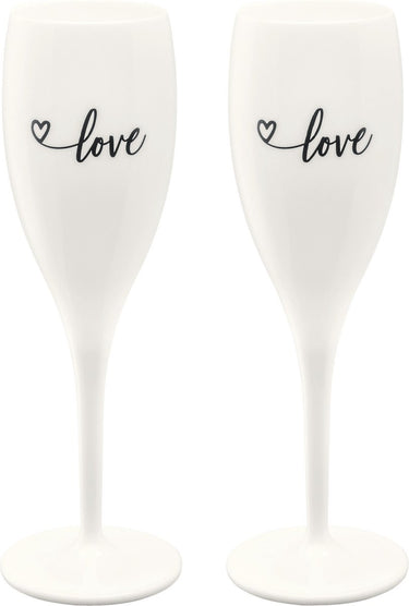 Koziol champagneglas, 0.1 l, set van 2, organic, 'love' - | cheers no. 1