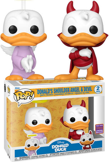 Funko pop! disney: donald duck - donald's shoulder angel devil wondercon exclusive