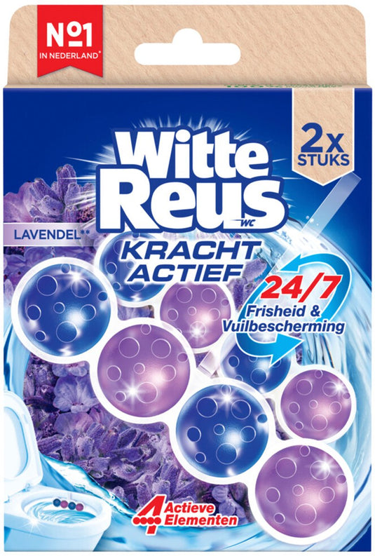 Witte reus toiletblok kracht actief lavendel - 2 stuks