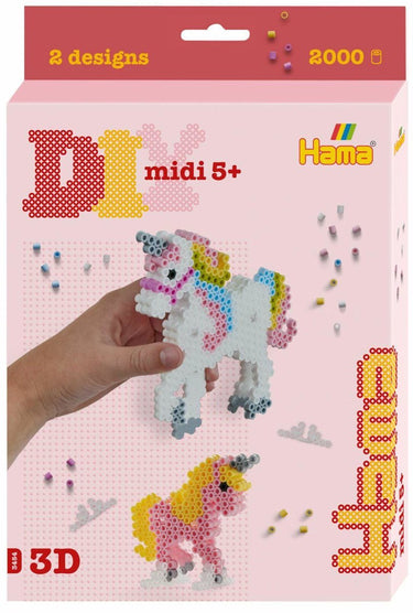 Merkloos sans marque hama - strijkkralen - 3d eenhoorn set - 2000 delig