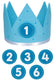 Goki verjaardagskroon blauw l59,5cm, met verwisselbare cijfers 1-6, vilt, 1+