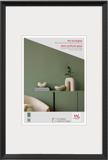 Walther desire - kunststof lijst - fotoformaat 30x40 cm - kunstglas - zwart