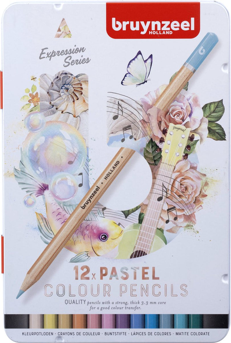 Load image into Gallery viewer, Bruynzeel expression kleurpotloden pasteltinten blik 12
