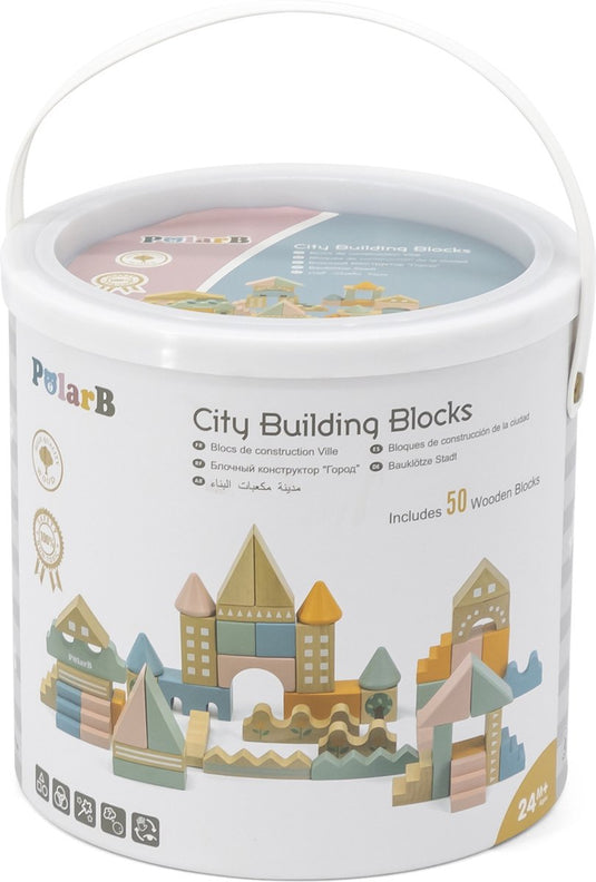 Polarb ® houten blokken set - stad