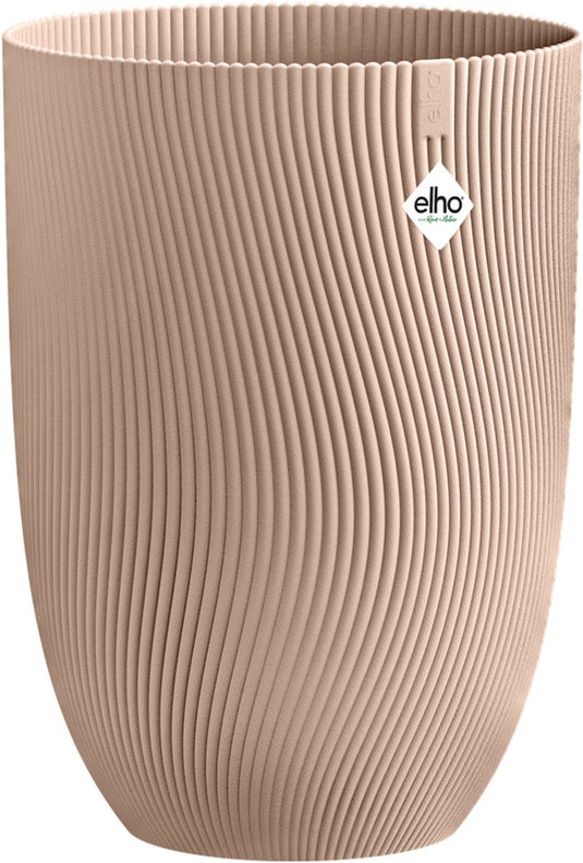 Elho sereh hoog 40 - bloempot voor binnen buiten - 100% gerecycled plastic - ø 39 x h 53.4 cm - koele klei