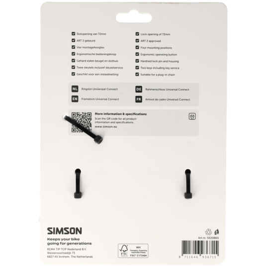 Simson ringslot universeel connect insteek 72mm art**