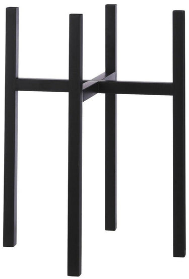 Mica decorations - bloempot plantenpot standaard verhoger - zwart - b42 x h50 cm - metaal