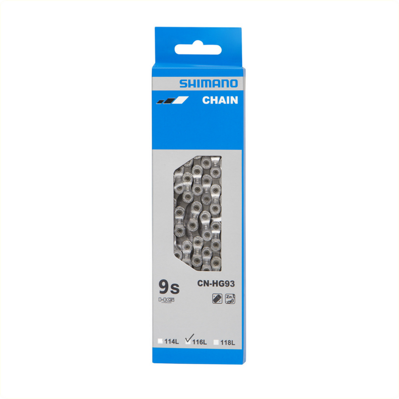 Load image into Gallery viewer, Shimano HG93 Ketting 9v - Duurzame, corrosiebestendige fietsketting voor MTB road - 116 schakels - Zwart
