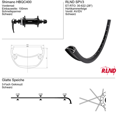 Roland voorwiel 28 werk spv3 shimano hbqc400