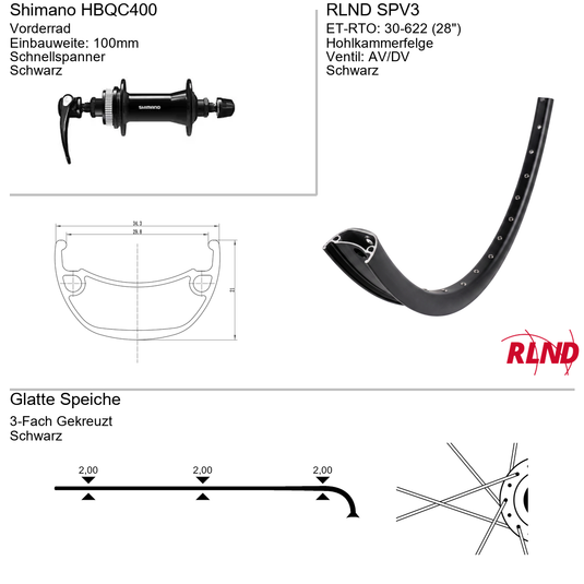 Roland voorwiel 28 werk spv3 shimano hbqc400