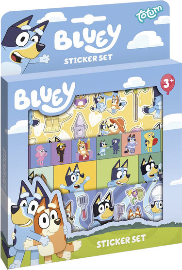 Totum bluey stickerset met speelachtergrond