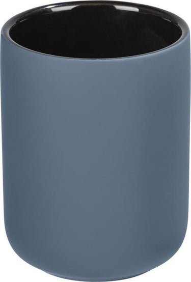 Wenko tandenborstelhouder avellino mat blauw keramiek - tandenborstelbeker
