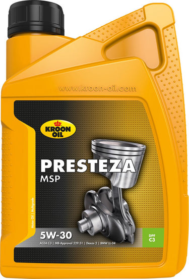 Kroon-oil kroon oil - presteza msp 5w-30 - synthetische motorolie - 1 liter - transparant